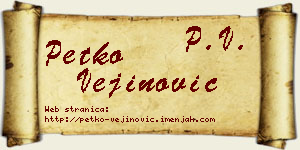 Petko Vejinović vizit kartica